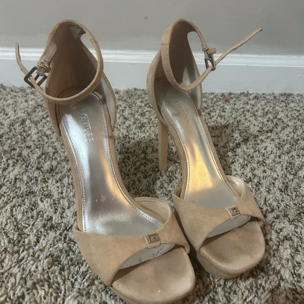 GUESS Tan High Heel Sandals